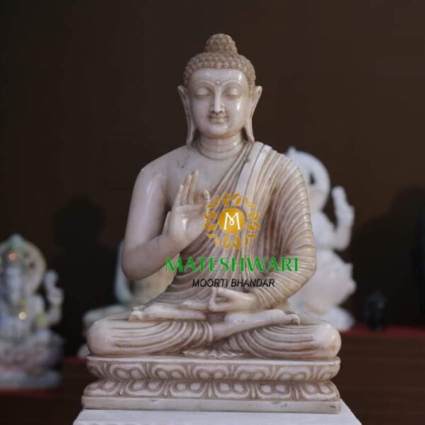 Marble Buddha Statue in Abhaya Mudra - Image 5