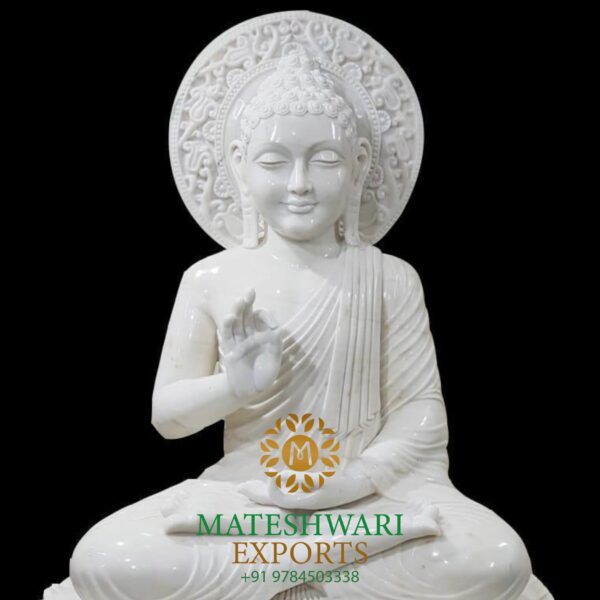Marble Buddha Statue in Abhaya Mudra - Image 3