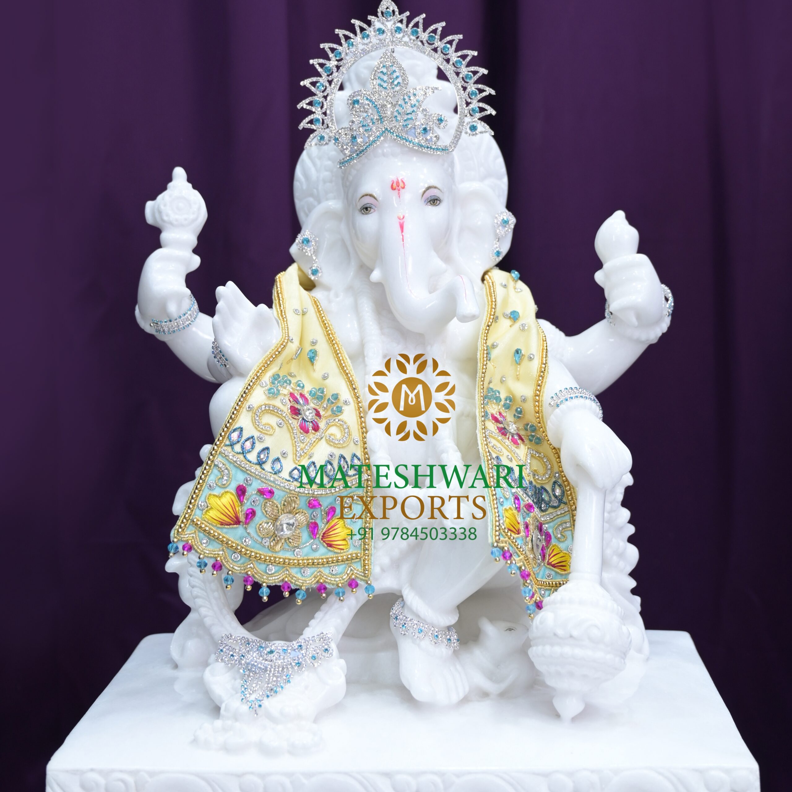 White Marble Lord Ganesha Idol