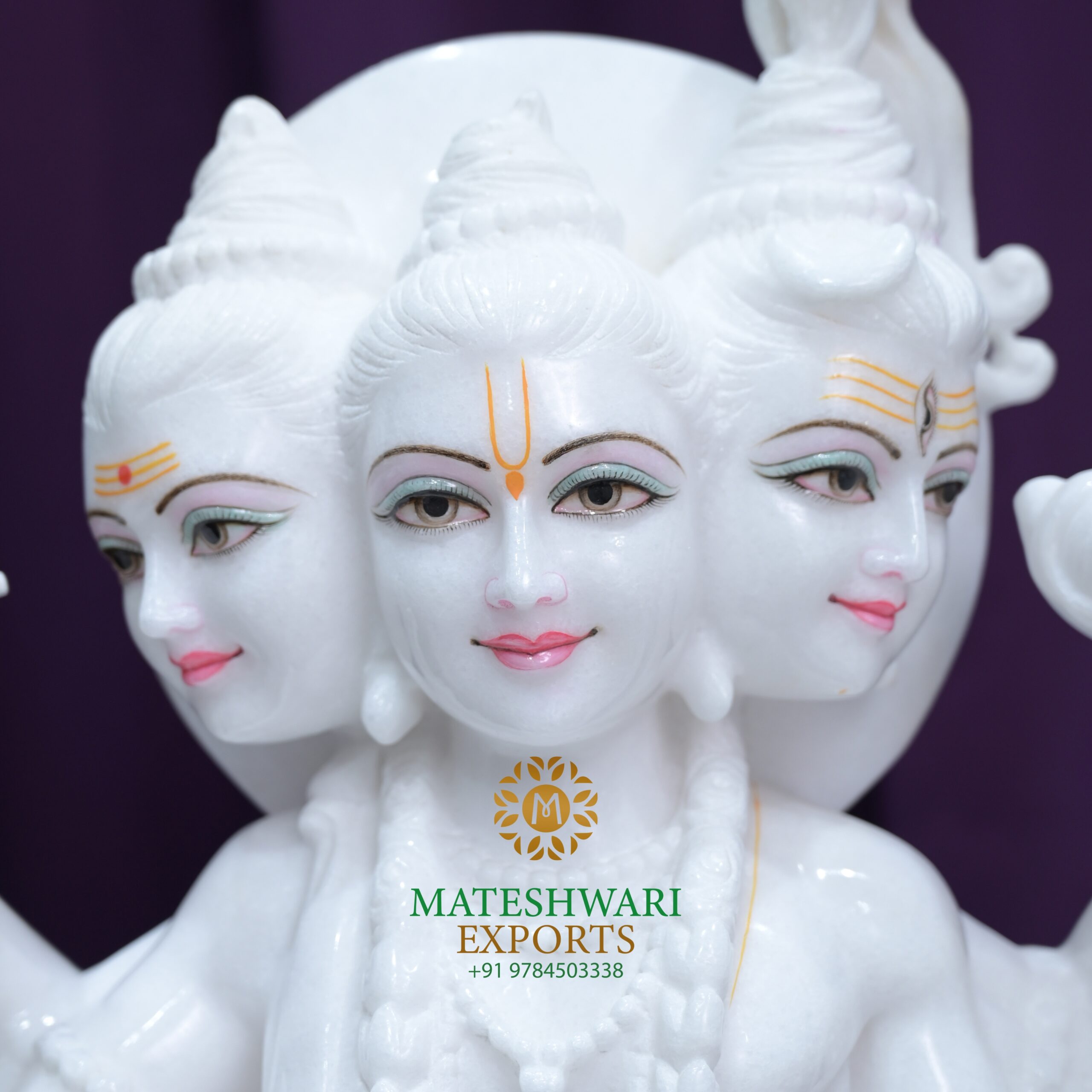 White Marble Lord Dattatreya Idol