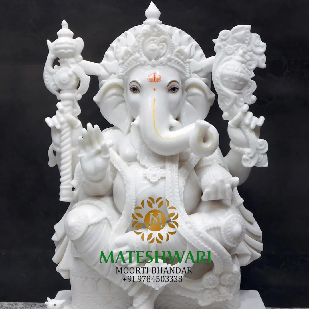 shree-siddhivinayak-white-marble-ganesh-idol-with-blessing-pose