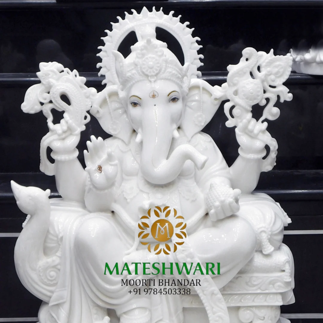 shree-siddhivinayak-white-marble-ganesh-moorti-with-four-arms